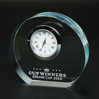 サンドブラスト クリスタル置時計