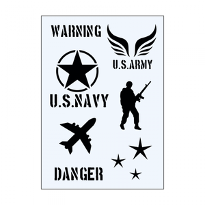 【無料テンプレート】ステンシルシートA5 アーミー風