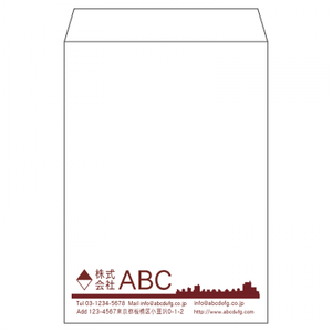【無料テンプレート】角2封筒 単色×建物