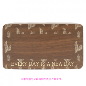 【無料テンプレート】木目調LEDクロック リーフ