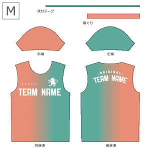 【無料テンプレート】総柄TシャツユニフォームB ピンク×グリーン