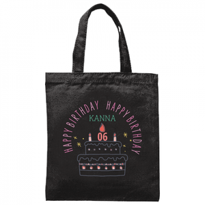 【無料テンプレート】数字ロウソク風の手書き誕生日ケーキバッグ