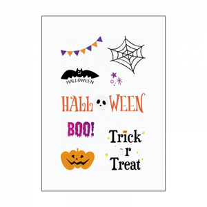 【無料テンプレート】ラフ感が可愛いPOPなハロウィンセットのタトゥーシール