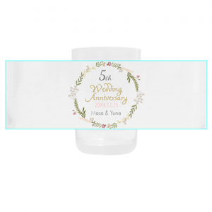 リースと記念日入りメッセージのテーパーグラスをオリジナルでプリント 結婚記念テンプレート