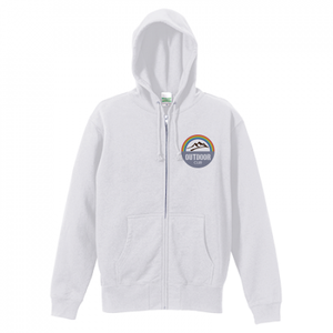 虹がモチーフなロゴのフルジップパーカーをオリジナルでプリント アウトドア・レジャーテンプレート