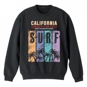 古着系サーフテイストのクルーネックスウェットをオリジナルでプリント アウトドア・レジャー