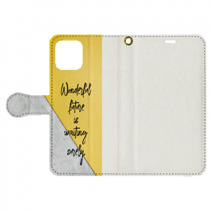 コンクリート壁のオシャレなバイカラーiPhone11Pro手帳型ケースをオリジナルでプリント 音楽・フェス系テンプレート