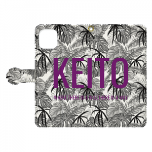 クールなモノクロサーフ系の名入れiPhone11手帳型ケースをオリジナルでプリント アウトドア・レジャーテンプレート