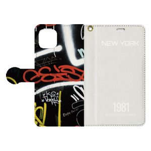 ストリートアート風の写真入れiPhone11手帳型ケースをオリジナルでプリント 音楽・フェス系テンプレート