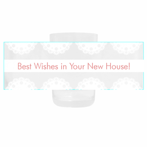 レース模様のグラスをオリジナルでプリント 引越し祝いのテンプレート