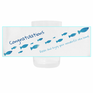 魚が泳ぐグラスをオリジナルでプリント 引越し祝いのテンプレート