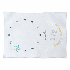 お昼寝アート用羽のロゴ入りブランケットをオリジナルでプリント ハーフバースデーのテンプレート