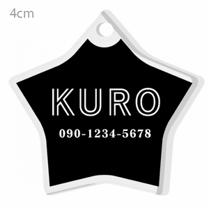 星型キーホルダー モノクロ