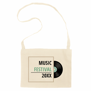 優しいカラーのレコードロゴ入りサコッシュをオリジナルでプリント 音楽・フェスのテンプレート