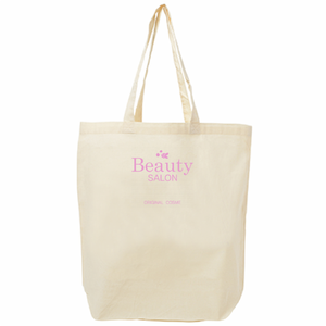 ピンクのロゴが華やかなコットンバッグをオリジナルでプリント 企業・ショップのテンプレート