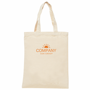 オレンジ色のロゴ入り販促用キャンバスバッグをオリジナルでプリント 企業・ショップのテンプレート