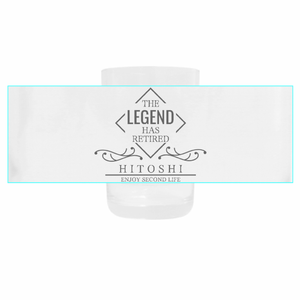 シックなデザインの退職祝いテーパーグラスをオリジナルでプリント 定年退職のテンプレート