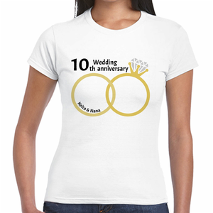 oldリングに写真を入れられる結婚記念Tシャツをオリジナルでプリント 結婚記念のテンプレート