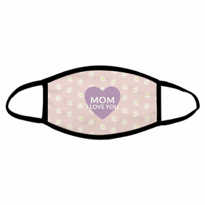 花柄とメッセージ入りマスクをオリジナルでプリント 母の日のテンプレート