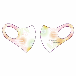 淡い花柄のマスクをオリジナルでプリント マスクのテンプレート