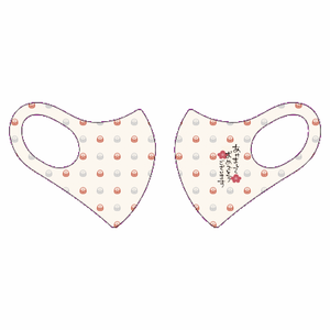 紅白のダルマ柄がかわいいお正月マスクをオリジナルでプリント マスクのテンプレート