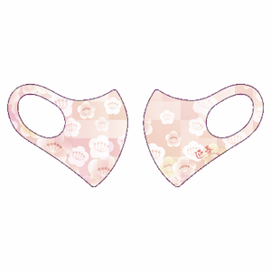 梅の花柄で縁起がよいお正月マスクをオリジナルでプリント マスクのテンプレート