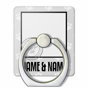 肉球イラストと写真入りスマホリングをオリジナルでプリント ペットグッズのテンプレート