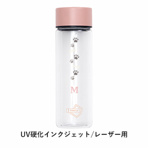 肉球イラストとイニシャル入りポケトルシリーズのクリアボトルをオリジナルでプリント 趣味・ハンドメイドのテンプレート