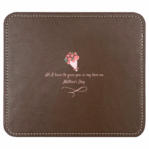 花束のイラストがおしゃれなレザーマウスパッドをオリジナルでプリント 母の日のテンプレート