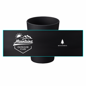 山のイラストとアウトドアのロゴ入りバンブータンブラー 280mlをオリジナルでプリント アウトドア・レジャーのテンプレート