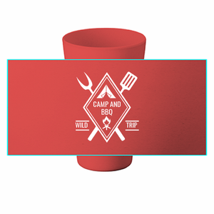 キャンプとBBQのロゴ入りバンブータンブラー 430mlをオリジナルでプリント アウトドア・レジャーのテンプレート