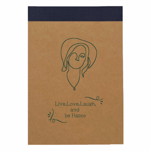 ラインアート風のイラスト入りリサイクルA6メモパッドをオリジナルでプリント 趣味・ハンドメイドのテンプレート