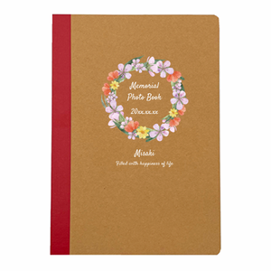 花のリースが鮮やかなリサイクルA5ノートをオリジナルでプリント 趣味・ハンドメイドのテンプレート