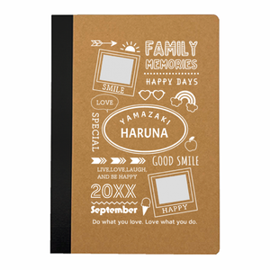 にぎやかな家族のフォトブックにリサイクルA5ノートをオリジナルでプリント 趣味・ハンドメイドのテンプレート