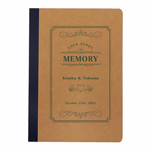 シックでおしゃれな結婚記念のリサイクルA5ノートをオリジナルでプリント 結婚記念のテンプレート
