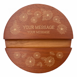 かわいいガーベラのイラスト入りラバーウッドスタンドラウンドをオリジナルでプリント 趣味・ハンドメイドのテンプレート