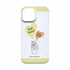 指ハートのラインアート入りiPhone 13 mini ハードカバーケースをオリジナルでプリント 趣味・ハンドメイドのテンプレート