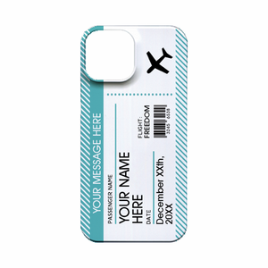 航空チケット風デザインのiPhone 13 mini ハードカバーケースをオリジナルでプリント 趣味・ハンドメイドのテンプレート