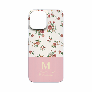 イニシャルを入れられる小花柄のiPhone 13 Pro Max ハードカバーケースをオリジナルでプリント 趣味・ハンドメイドのテンプレート