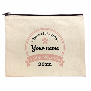 桜のワンポイントと名前入りポーチをオリジナルでプリント 入学祝いのテンプレート