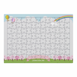 桜並木の写真入りA4ジグソーパズルオリジナルでプリント 入学祝いのテンプレート