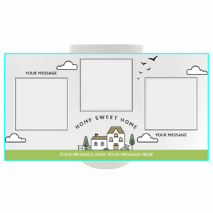 写真を入れられるお家のイラスト入りサーモタンブラーをオリジナルでプリント 引越し祝いのテンプレート