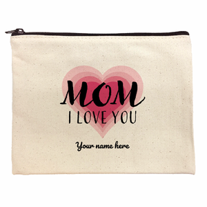 ハートとメッセージがおしゃれなポーチをオリジナルでプリント 母の日のテンプレート