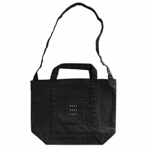 表 白文字3行 12oz  キャンバスラインショルダートート シンプル名入れテンプレート