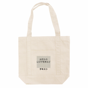 表 ロゴ画像&黒文字 12oz キャンバスライントート(M) シンプル名入れテンプレート