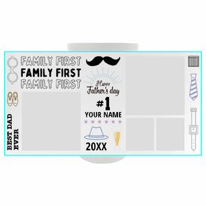 イラストやロゴがおしゃれな写真入りサーモタンブラーをオリジナルでプリント 父の日のテンプレート