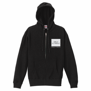 左胸 ロゴ画像&白文字 + 背中中央 ロゴ画像&白文字 United Athle 10.0oz T Cスウェットフルジップパーカー シンプル名入れテンプレート