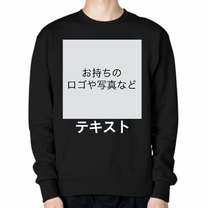 胸中央 ロゴ画像&白文字 + 背中中央 ロゴ画像&白文字 Printstar 9.7oz スタンダード トレーナー シンプル名入れテンプレート