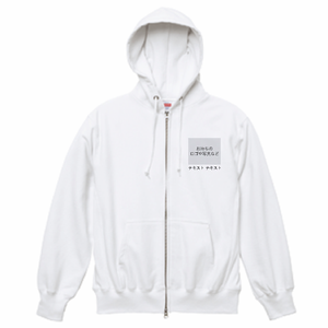 左胸 ロゴ画像&黒文字 + 背中中央 ロゴ画像&黒文字 United Athle 12.0oz ヘビーウェイト スウェットフルジップパーカー シンプル名入れテンプレート