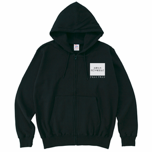 左胸 ロゴ画像&白文字 + 背中中央 ロゴ画像&白文字 CrossStitch レギュラーウェイトスウェットジップパーカー シンプル名入れテンプレート